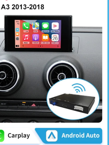 Android Auto Wireless CarPlay for Audi A3 8v Q2 8P 2013-2018, with Mirror Link AirPlay Bluetooth USB Reverse Camera Functions
