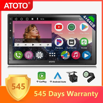 ATOTO 7 inch Android Car Stereo Double 2 Din 8 Core 4GB Radio with Bluetooth GPS Apple Carplay Android Auto Screen 2Din A6 PP