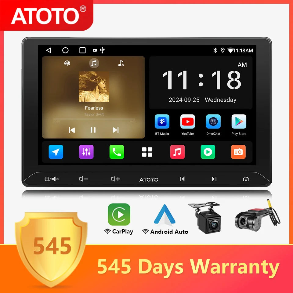 ATOTO 10 inch Android Car Radio Screen Wireless Apple Carplay Android Auto Bluetooth Stereo Receiver Intelligent System 2Din A5L
