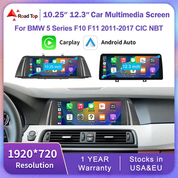 10.25" 12.3" Multimedia Touch Screen For BMW 5 Series F10 F11 CIC NBT System 2011-2017 Wireless Carplay Android Auto Car Radio