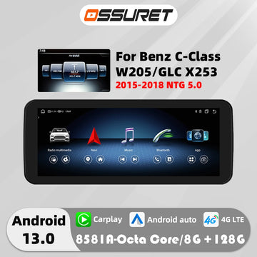 10.25"Android Auto Car radio Multimedia player For Mercedes Benz C-Class W205 2015-2018 NTG 5.0 DSP Carplay 2DIN Head Unit 4G Fm