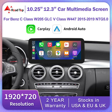 Wireless Carplay Linux Screen for Mercedes Benz W205 GLC A C V Class W447 CLA GLA 2015-2019 GPS With Android Auto Car Multimedia