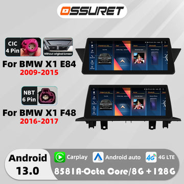 10.25"Carplay Android 13 Auto Car radio For BMW X1 E84 09-15/F48 2016 2017 multimedia car intelligent systems GPS navi head Unit