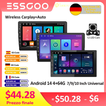 ESSGOO 2 Din Android Car Radio Carplay 7 9 10 Inch Car Multimedia Video Player Stereo Radio GPS For Tesla Style Nissan Hyundai